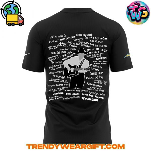 Los Angeles Chargers NFL x George Strait Black T-shirt