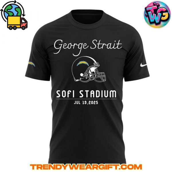 Los Angeles Chargers NFL x George Strait Black Tshirt