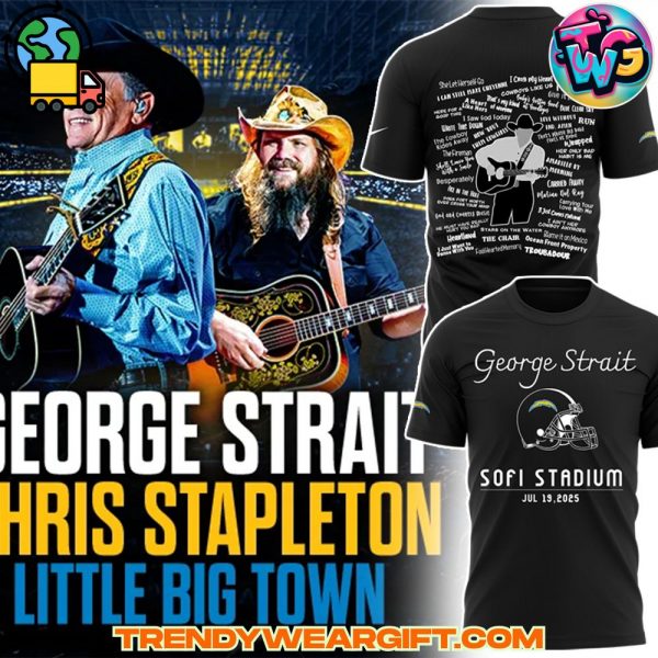 Los Angeles Chargers NFL x George Strait Black T-shirt