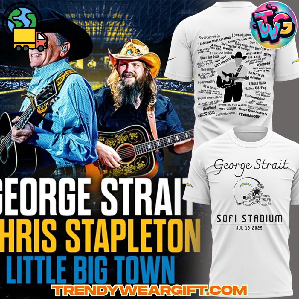 Los Angeles Chargers NFL x George Strait White Tshirt Los Angeles Chargers NFL x George Strait White T-shirt